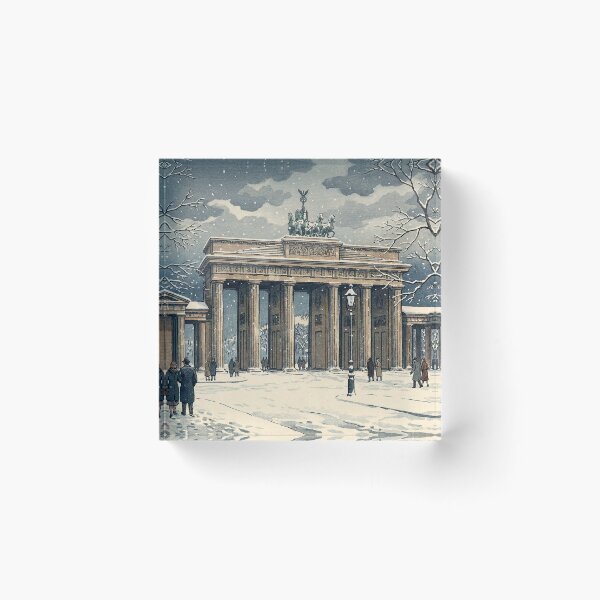 Item preview, Brandenburg Gate in Winter Japanese Woodblock Print designed and sold by Takeda-art.