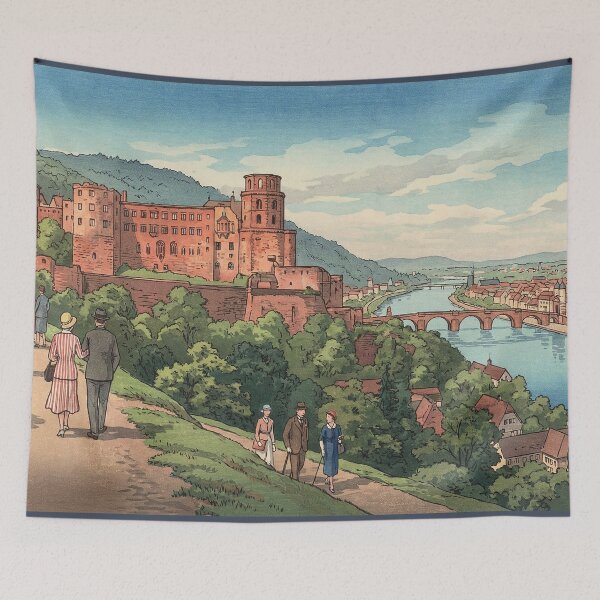 Item preview, Heidelberg Castle Japanese Woodblock Print designed and sold by Takeda-art.