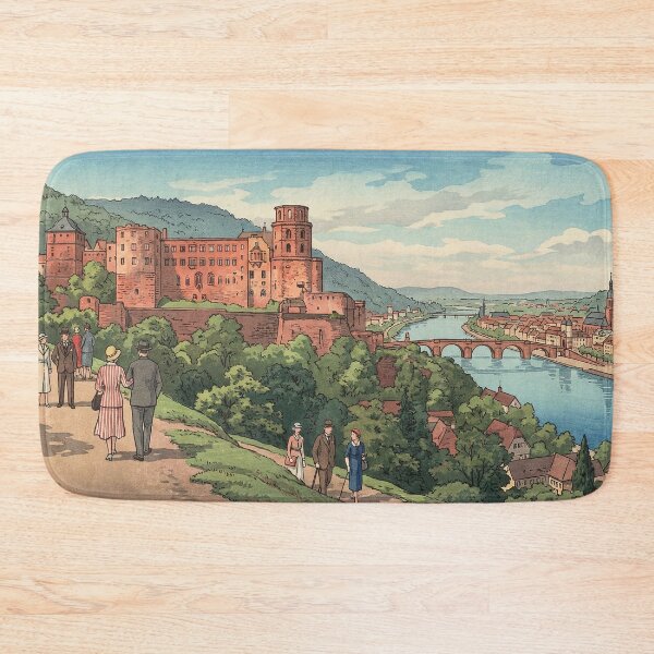 Item preview, Heidelberg Castle Japanese Woodblock Print designed and sold by Takeda-art.