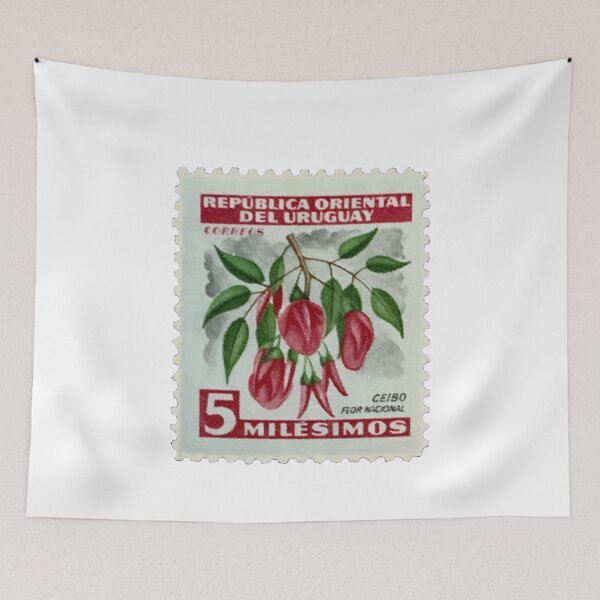 Item preview, Uruguay Red Flowers Postage Stamp designed and sold by red-amber65.