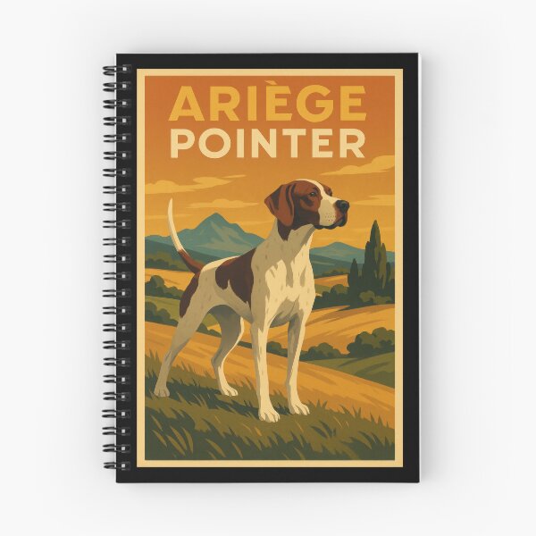 Aperçu de l'œuvre Illustration rétro du pointeur de l'Ariège créée et vendue par Flying Doggo.