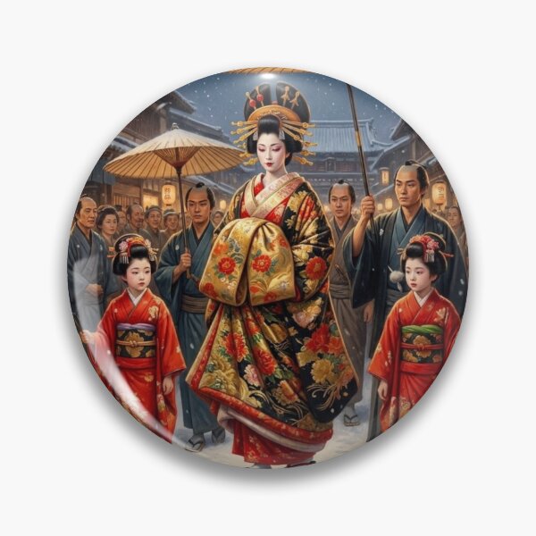 Item preview, Oiran Douchu – Courtesan Parade in the Snow | Japanese Aesthetic Art designed and sold by Mori-no-Akari.