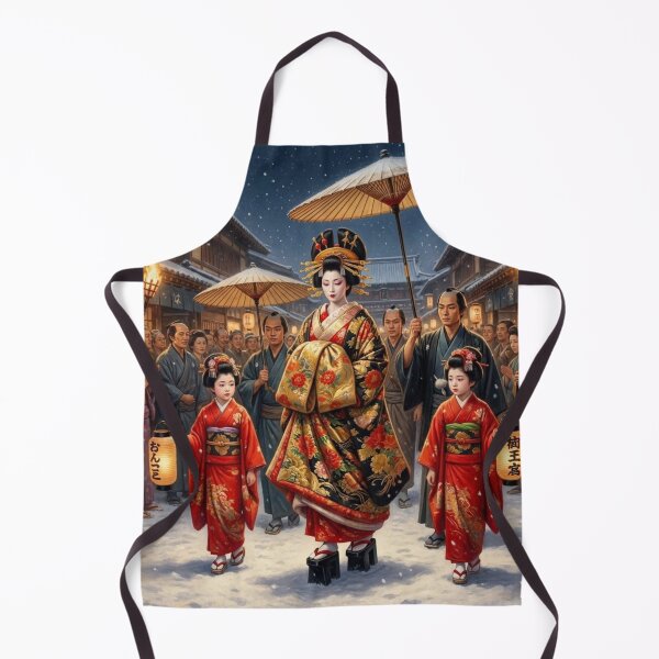 Item preview, Oiran Douchu – Courtesan Parade in the Snow | Japanese Aesthetic Art designed and sold by Mori-no-Akari.