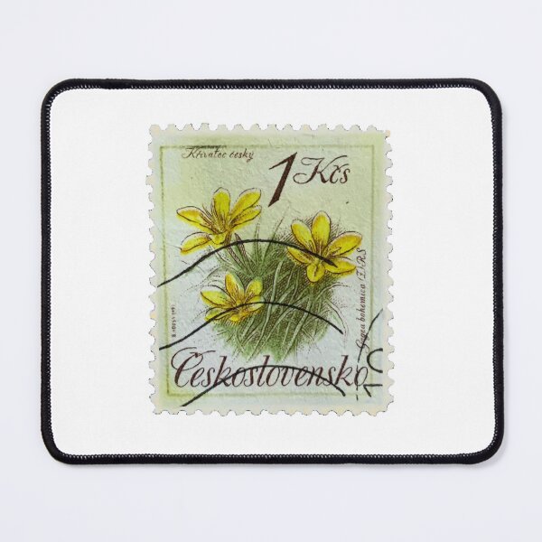 Item preview, Czechoslovakia Yellow Flowers Vintage Postage Stamp designed and sold by red-amber65.