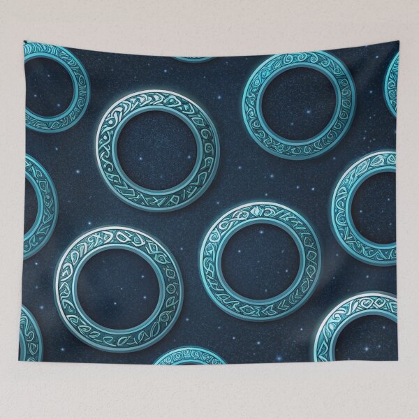 Item preview, Cosmic Glowing Rings Pattern designed and sold by Lucky 777.