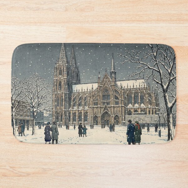 Item preview, Cologne Cathedral in Winter Japanese Woodblock Print designed and sold by Takeda-art.