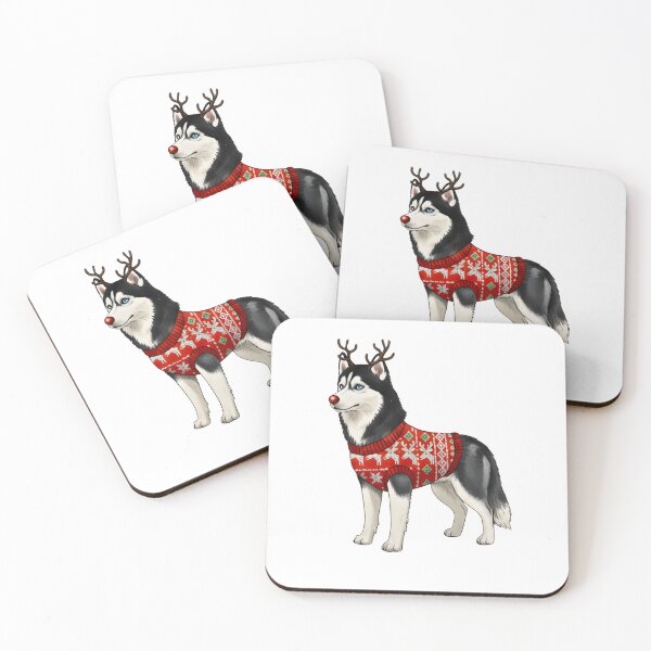 Item preview, Husky Christmas Reindeer Dog designed and sold by Steele-Art.