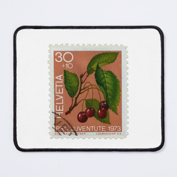 Item preview, Switzerland Helvetia Vintage Cherries Postage Stamp designed and sold by red-amber65.