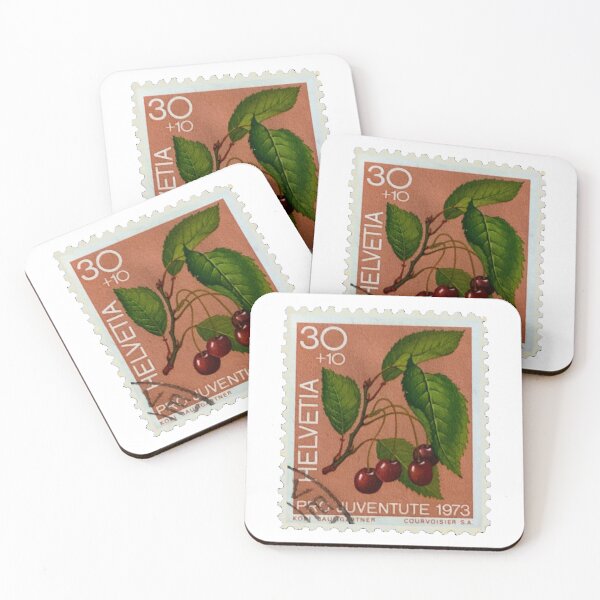 Item preview, Switzerland Helvetia Vintage Cherries Postage Stamp designed and sold by red-amber65.