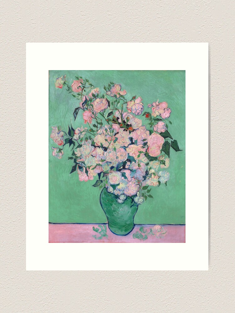 Vincent Van Gogh,Pink Roses, 1890,large wall fashion art,framed wall art,canvas wall art,large canvas,M5092