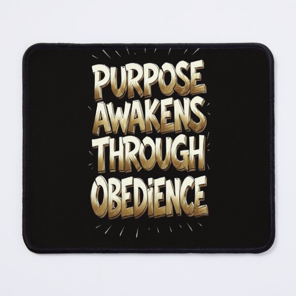 Item preview, "Purpose Awakens Through Obedience – Gold Typography Christian Quote" designed and sold by Your Inner Axis.