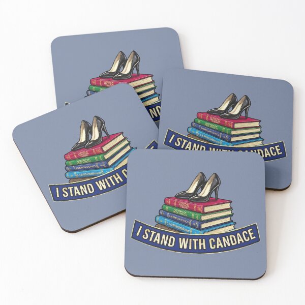 Item preview, I Stand With Candace – Free Speech, Books & Heels Badge - Steel Blue Edition designed and sold by Miss Cutie Designs.