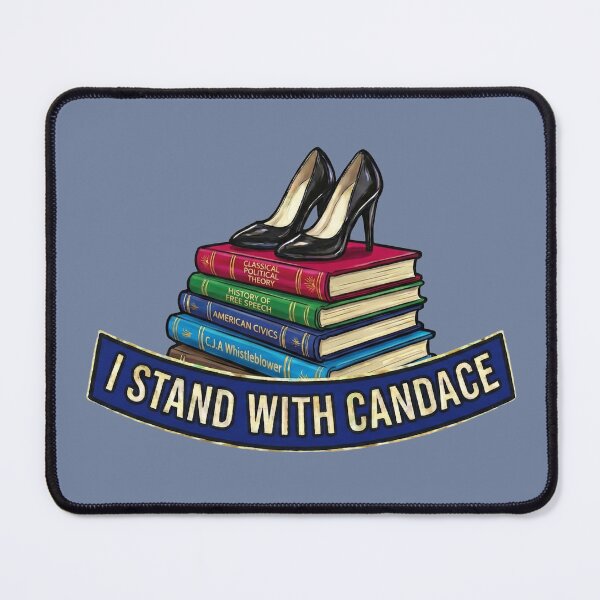 Item preview, I Stand With Candace – Free Speech, Books & Heels Badge - Steel Blue Edition designed and sold by Miss Cutie Designs.
