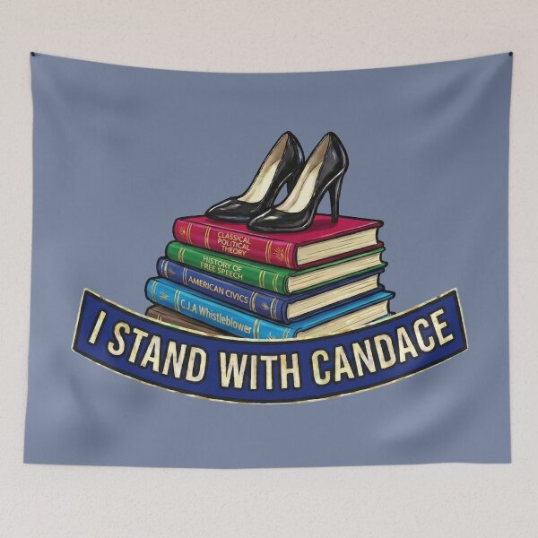 Item preview, I Stand With Candace – Free Speech, Books & Heels Badge - Steel Blue Edition designed and sold by Miss Cutie Designs.
