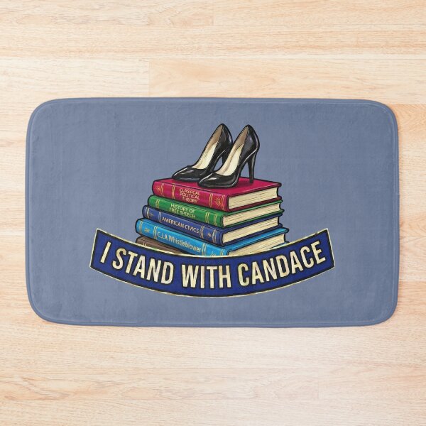 Item preview, I Stand With Candace – Free Speech, Books & Heels Badge - Steel Blue Edition designed and sold by Miss Cutie Designs.