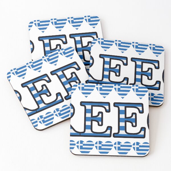 Item preview, Greece Flag Letters And Hearts designed and sold by TheIconSmith.