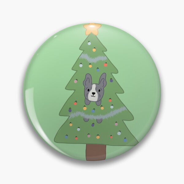 Item preview, Frenchie in CHristmas tree - French bulldog designed and sold by aziza-doodles.