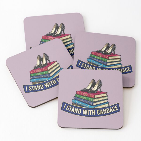 Item preview, I Stand With Candace – Free Speech, Books & Heels Badge - Heather Mauve Edition designed and sold by Miss Cutie Designs.
