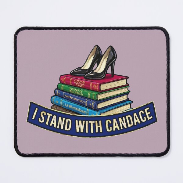 Item preview, I Stand With Candace – Free Speech, Books & Heels Badge - Heather Mauve Edition designed and sold by Miss Cutie Designs.