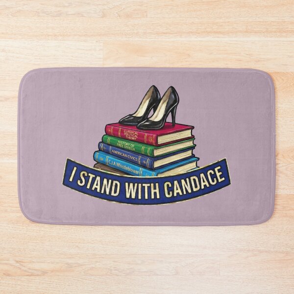 Item preview, I Stand With Candace – Free Speech, Books & Heels Badge - Heather Mauve Edition designed and sold by Miss Cutie Designs.