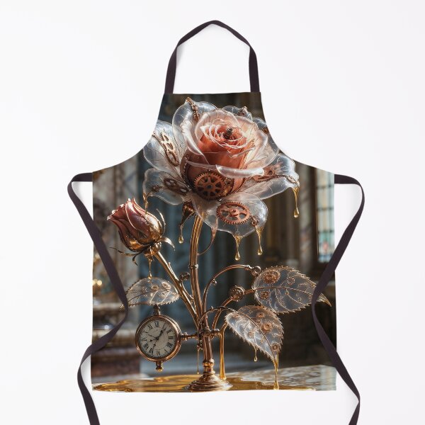 Item preview, Steampunk Rose with Gears and Golden Drips designed and sold by humblesoart.