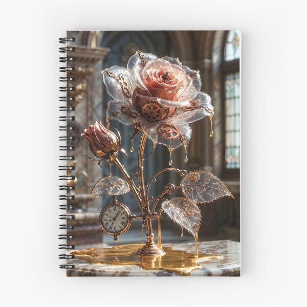 Item preview, Steampunk Rose with Gears and Golden Drips designed and sold by humblesoart.