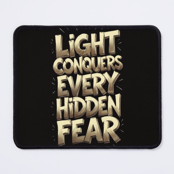 Item preview, "Light Conquers Every Hidden Fear" – Gold Typography Christian Motivation designed and sold by Your Inner Axis.