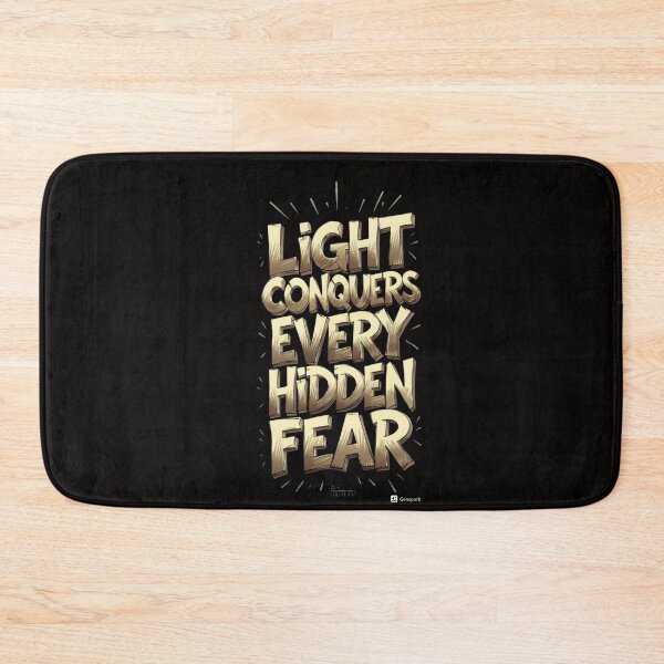 Item preview, "Light Conquers Every Hidden Fear" – Gold Typography Christian Motivation designed and sold by Your Inner Axis.