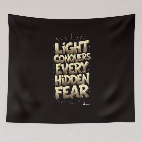 Item preview, "Light Conquers Every Hidden Fear" – Gold Typography Christian Motivation designed and sold by The Breathtaking You.