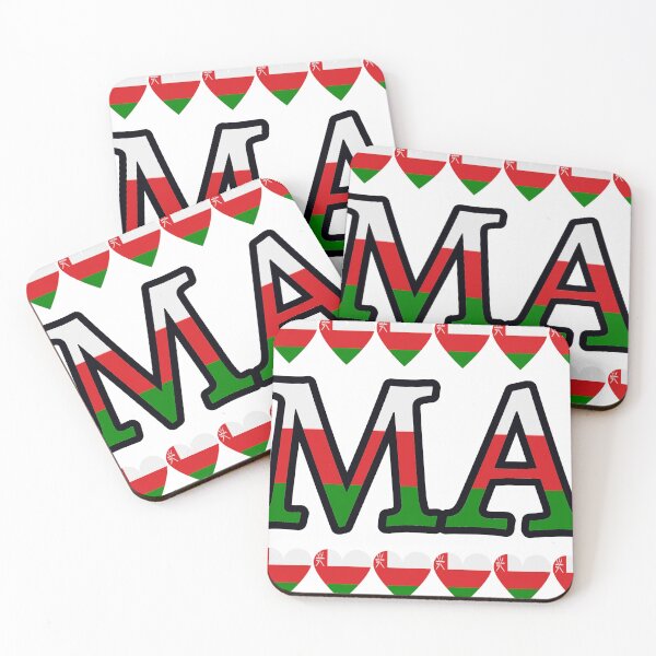 Item preview, Oman Flag Letters And Hearts designed and sold by TheIconSmith.
