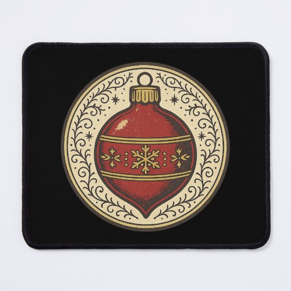 Item preview, Vintage Christmas Ornament Red Gold - Retro Holiday Bauble designed and sold by PunchDrop.