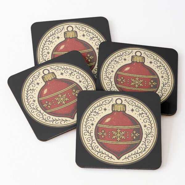 Item preview, Vintage Christmas Ornament Red Gold - Retro Holiday Bauble designed and sold by PunchDrop.
