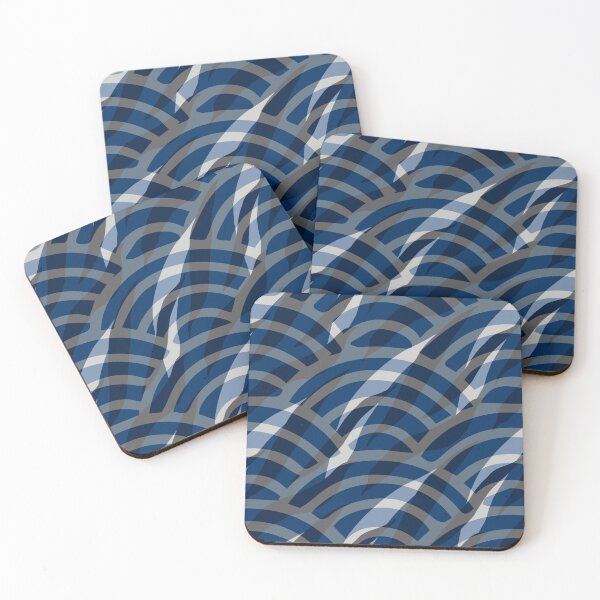 Item preview, Japanese Seigaiha Pattern Blended with Tiger Print – Modern Hybrid Abstract Design designed and sold by RokaCircles.