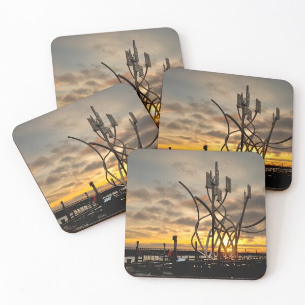 Item preview, Blyth River Sunrise over The Spirit of the Staithes artwork designed and sold by Violaman.