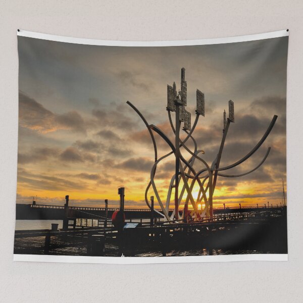 Item preview, Blyth River Sunrise over The Spirit of the Staithes artwork designed and sold by Violaman.