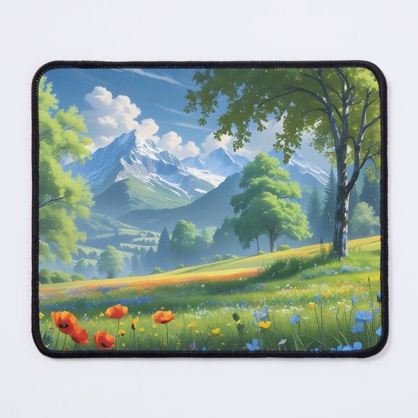 Item preview, Mountain Meadow Bliss – Colorful Wildflower Landscape designed and sold by SamartkitDesign.