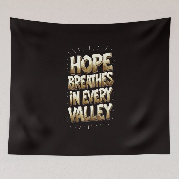 Item preview, "Hope Breathes In Every Valley" – Gold Typography Christian Inspiration designed and sold by Your Inner Axis.