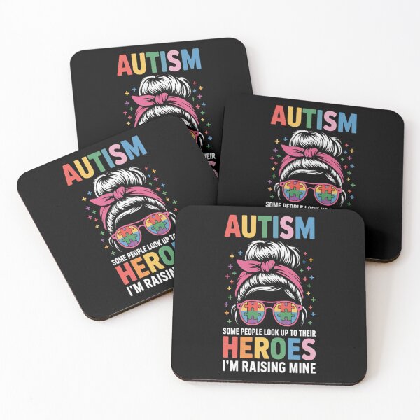 Item preview, Autism Mom Raising Hero Groovy Messy Bun Autism Awareness designed and sold by mandiana.