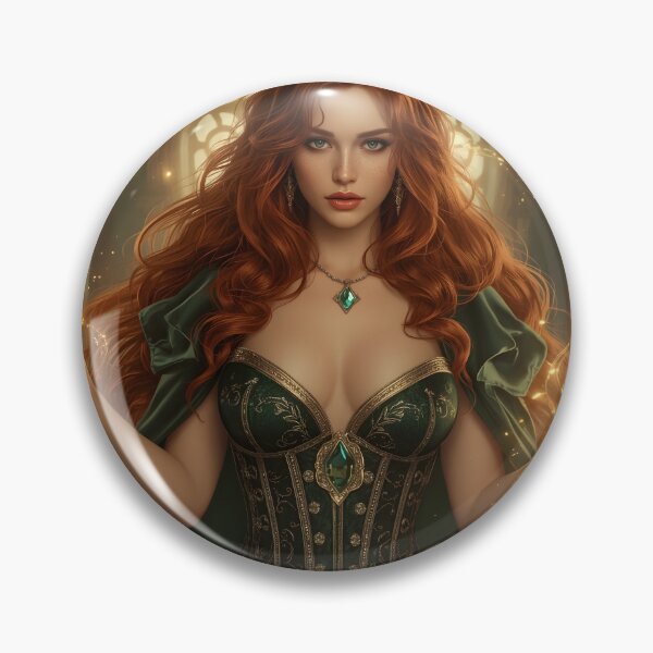 Item preview, Emerald Flame Sorceress – Triss Inspired designed and sold by InkloreCulture.
