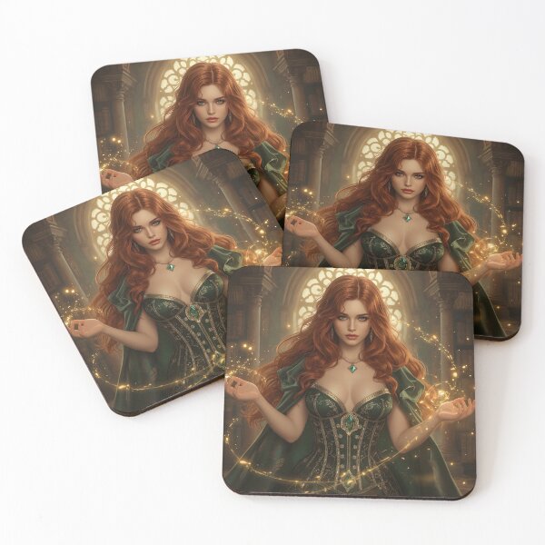 Item preview, Emerald Flame Sorceress – Triss Inspired designed and sold by InkloreCulture.