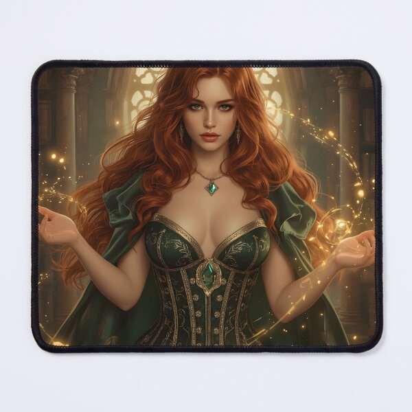 Item preview, Emerald Flame Sorceress – Triss Inspired designed and sold by InkloreCulture.