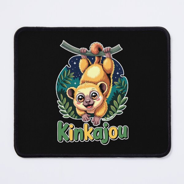 Item preview, Cute Kawaii Kinkajou Hanging In Jungle Night designed and sold by RedCircleArt.
