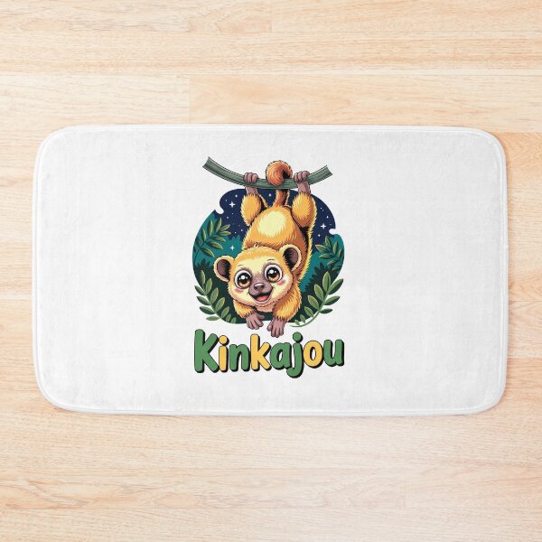 Item preview, Cute Kawaii Kinkajou Hanging In Jungle Night designed and sold by RedCircleArt.