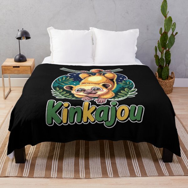 Item preview, Cute Kawaii Kinkajou Hanging In Jungle Night designed and sold by RedCircleArt.
