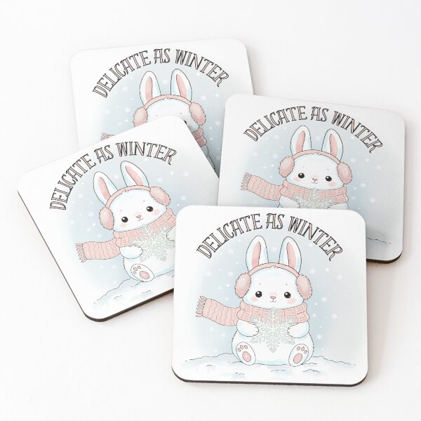 Item preview, Delicate Winter Bunny – Soft Aesthetic Snow Art designed and sold by Rexyy Studio .