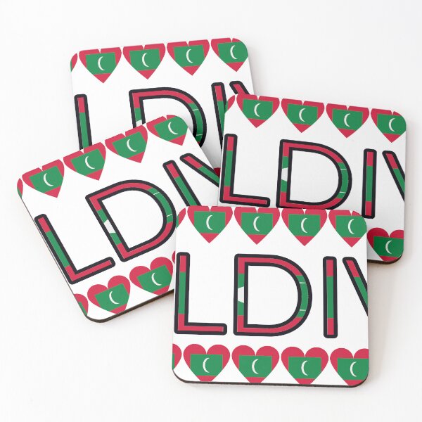 Item preview, Maldives Flag Letters And Hearts designed and sold by TheIconSmith.
