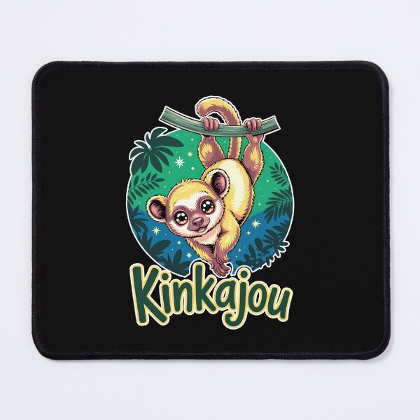 Item preview, Cute Kawaii Kinkajou Hanging In Jungle Night designed and sold by RedCircleArt.
