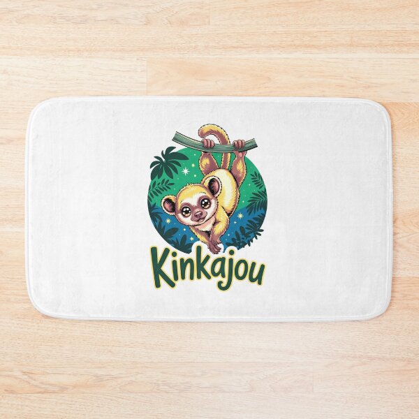 Item preview, Cute Kawaii Kinkajou Hanging In Jungle Night designed and sold by RedCircleArt.
