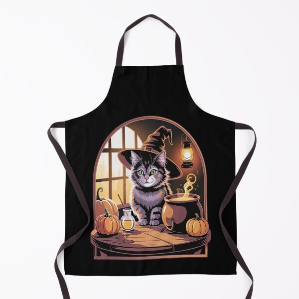 Item preview, Magical Recipe Witchy Cat Brewing a Mushroom Potion Cottagec designed and sold by mandiana.