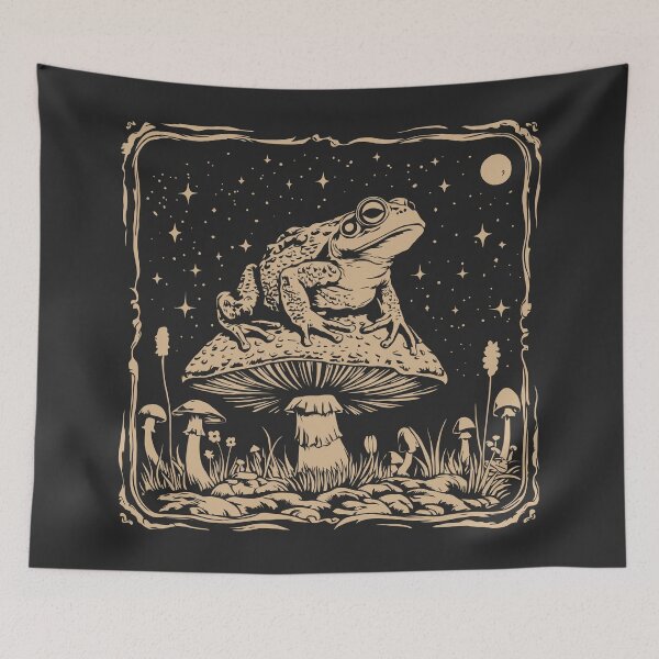 Artikelvorschau, Frosch auf Pilz Retro Celestial Forestcore entworfen und verkauft von Y-Vibes.